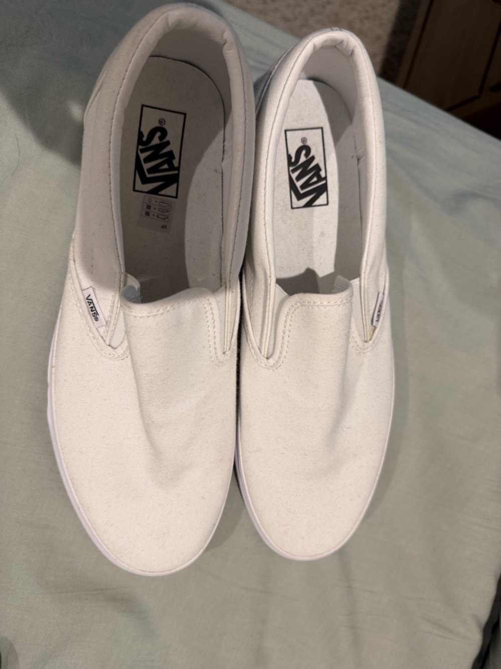 Vans White Slip-On Canvas Shoes